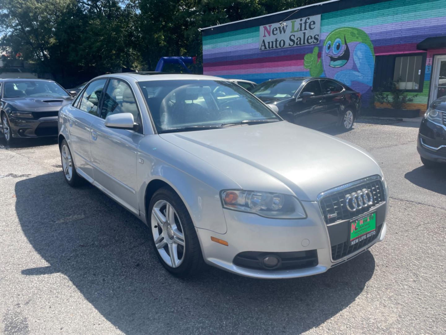 2008 SILVER AUDI A4 2.0T (WAUAF78E78A) with an 2.0L engine, Automatic transmission, located at 5103 Dorchester Rd., Charleston, SC, 29418-5607, (843) 767-1122, 36.245171, -115.228050 - Clean interior with Leather, Sunroof, CD/Sat/AM/FM, Dual Climate Control, Power Everything (windows, locks, seat, mirrors), Heated Seats, Keyless Entry, Alloy Wheels. 130k miles Located at New Life Auto Sales! 2023 WINNER for Post & Courier's Charleston's Choice Pre-owned Car Dealer AND 2018-2024 - Photo#0