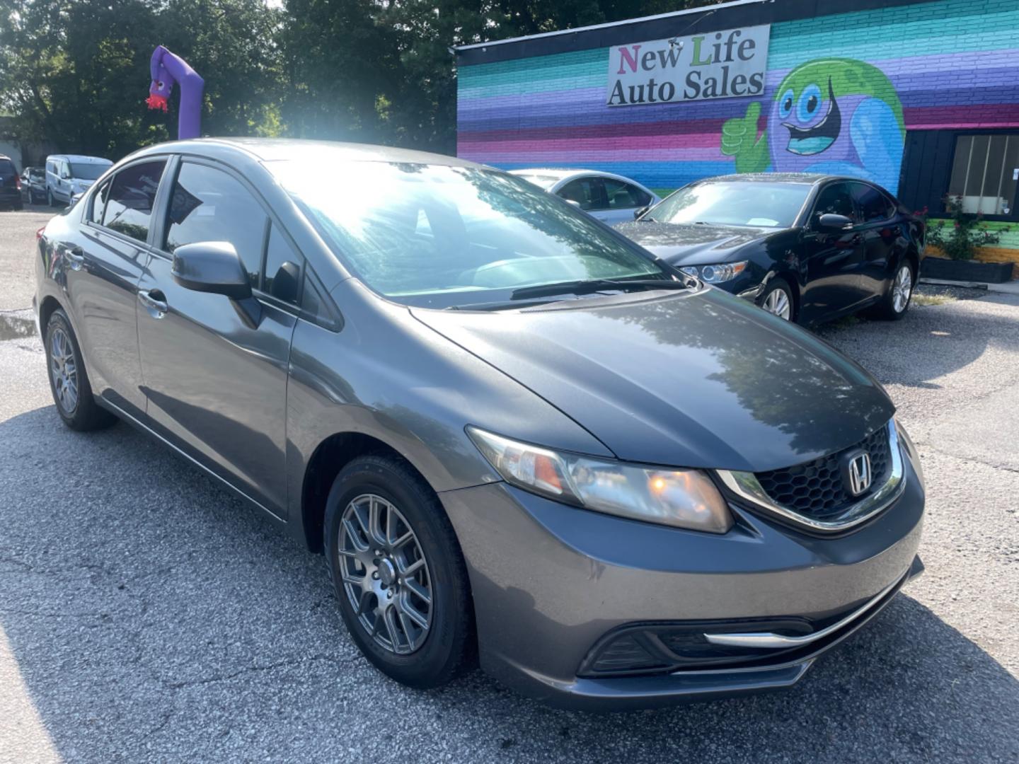 2013 GRAY HONDA CIVIC HF (2HGFB2F65DH) with an 1.8L engine, Automatic transmission, located at 5103 Dorchester Rd., Charleston, SC, 29418-5607, (843) 767-1122, 36.245171, -115.228050 - Photo#0