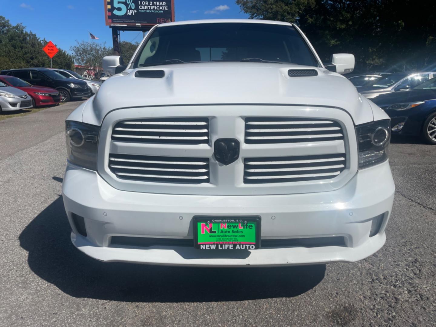 2015 WHITE RAM 1500 SPORT (1C6RR6MTXFS) with an 5.7L engine, Automatic transmission, located at 5103 Dorchester Rd., Charleston, SC, 29418-5607, (843) 767-1122, 36.245171, -115.228050 - Spacious Interior with Navigation, Backup Camera, Blutooth/AUX/Sat, Dual Climate Control, Power Everything (windows, locks, seat, mirrors) Heated Seats, Heated Steering Wheel, All-weather Mats, Push Button Start, Keyless Entry, Running Boards, Hard Bed Cover, Tow Package, Alloy Wheels. Certified One - Photo#1