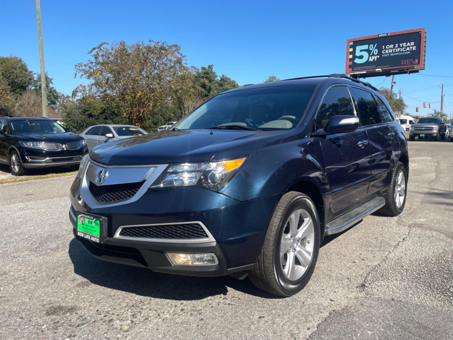 2010 BLUE ACURA MDX TECHNOLOGY (2HNYD2H47AH) with an 3.7L engine, Automatic transmission, located at 5103 Dorchester Rd., Charleston, SC, 29418-5607, (843) 767-1122, 36.245171, -115.228050 - Photo#2