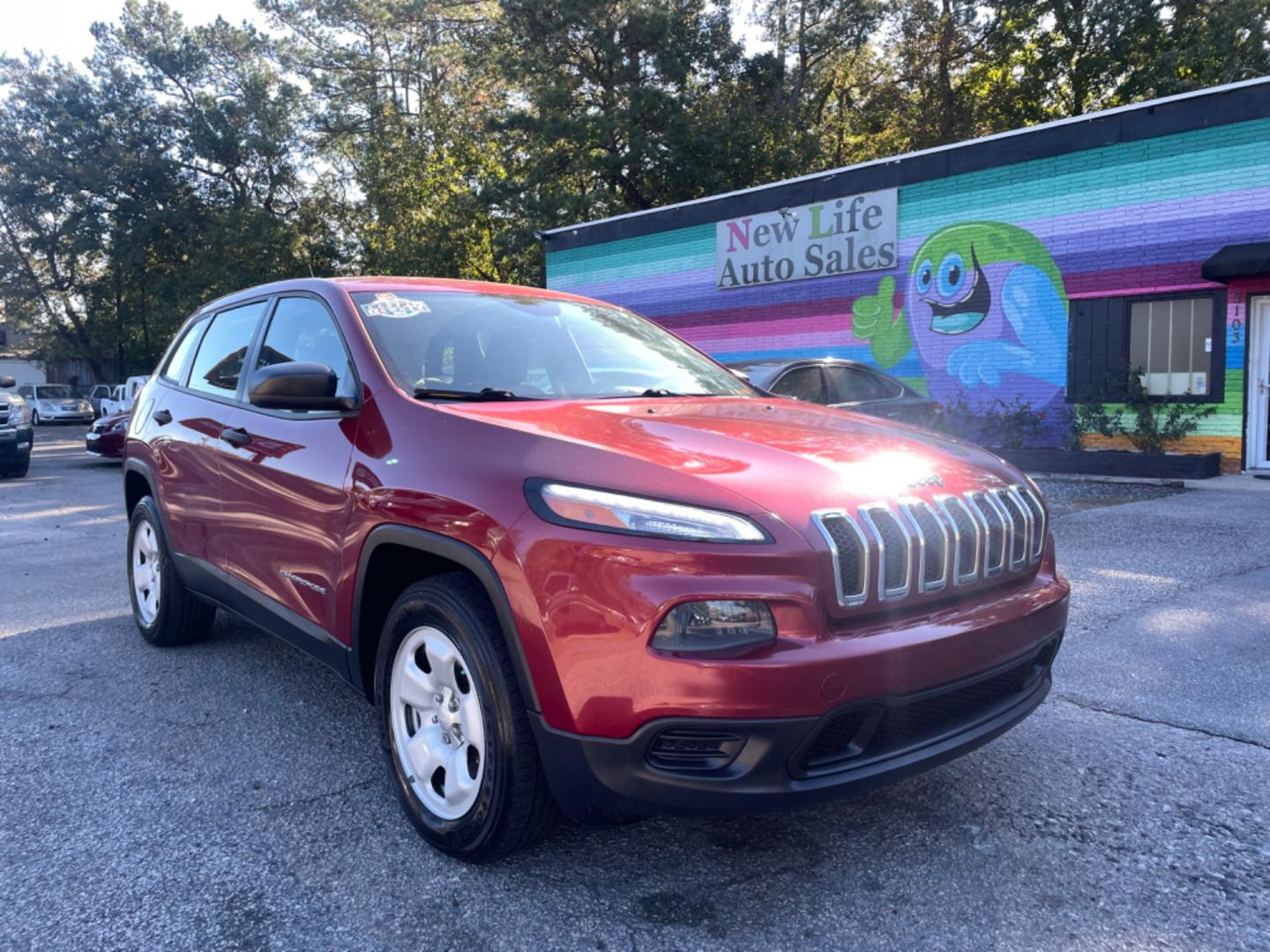 2014 RED JEEP CHEROKEE SPORT (1C4PJMAB6EW) with an 2.4L engine, Automatic transmission, located at 5103 Dorchester Rd., Charleston, SC, 29418-5607, (843) 767-1122, 36.245171, -115.228050 - Photo#0