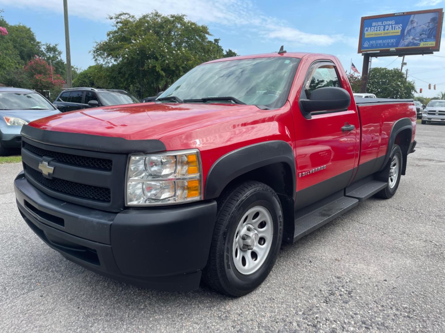 2009 RED CHEVROLET SILVERADO 1500 WORK TRUCK (1GCEC14X89Z) with an 4.3L engine, Automatic transmission, located at 5103 Dorchester Rd., Charleston, SC, 29418-5607, (843) 767-1122, 36.245171, -115.228050 - Certified One Owner Vehicle with Easy Clean Vinyl Interior, CD/AUX/USB, Running Boards, Long Bed with Bed Liner, Bed Cover, Tow Package. Local Trade-in!! 162k miles Located at New Life Auto Sales! 2023 WINNER for Post & Courier's Charleston's Choice Pre-owned Car Dealer AND 2018-2024 Top 5 Finalist - Photo#2