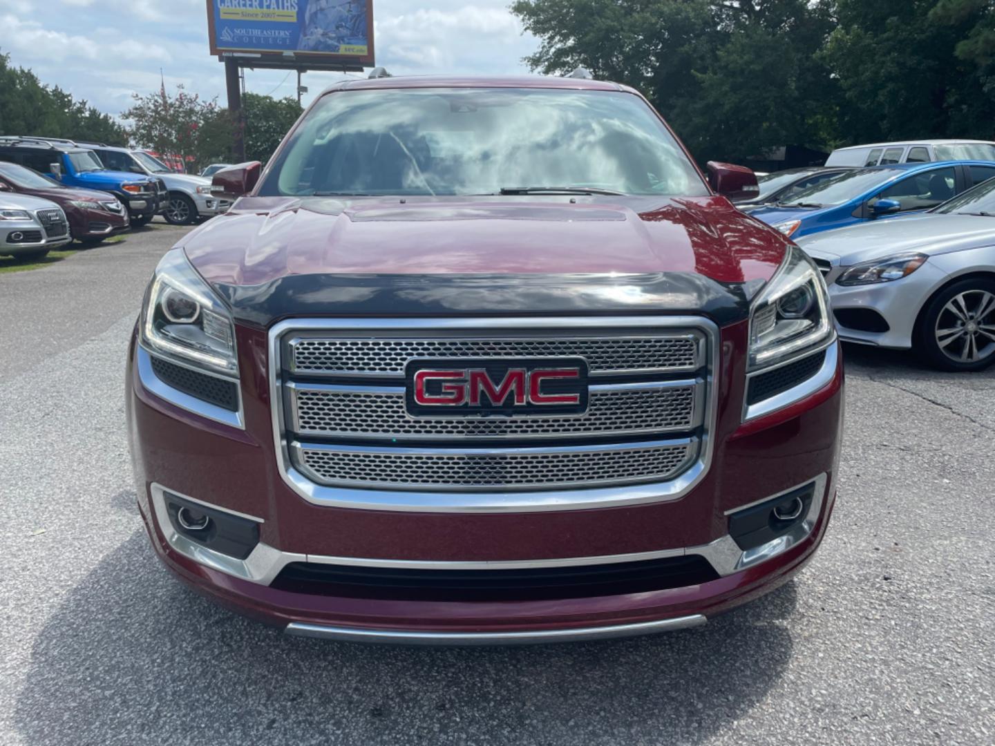 2016 RED GMC ACADIA DENALI (1GKKRTKD5GJ) with an 3.6L engine, Automatic transmission, located at 5103 Dorchester Rd., Charleston, SC, 29418-5607, (843) 767-1122, 36.245171, -115.228050 - Leather, Double Sunroof, Navigation, Backup Camera, Bose Stereo with CD/AUX/Sat/ Bluetooth, Dual Climate Control, Power Everything (windows, locks, seats, mirrors), Power Liftgate, Heated/Cooled/Memory Seating, Middle Row Captain's Seating, Third Row, Keyless Entry, Tow Package, Chrome Wheels. 114k - Photo#1