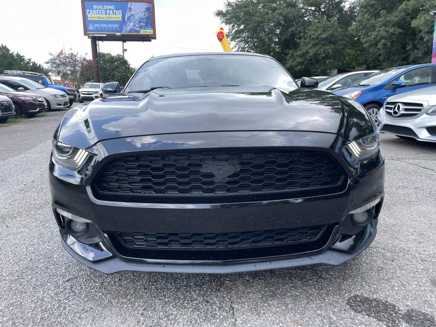 2015 BLACK FORD MUSTANG ECOBOOST (1FA6P8TH3F5) with an 2.3L engine, Automatic transmission, located at 5103 Dorchester Rd., Charleston, SC, 29418-5607, (843) 767-1122, 36.245171, -115.228050 - Leather, Navigation, Back-up Camera, CD/AUX/Sat/Bluetooth, Dual Climate, Power Everything (windows, locks, seats, mirrors), Heated/Cooled/Memory Seating, Keyless Entry, Push Button Start, Alloy Wheels. 125k miles Located at New Life Auto Sales! 2023 WINNER for Post & Courier's Charleston's Choice P - Photo#1