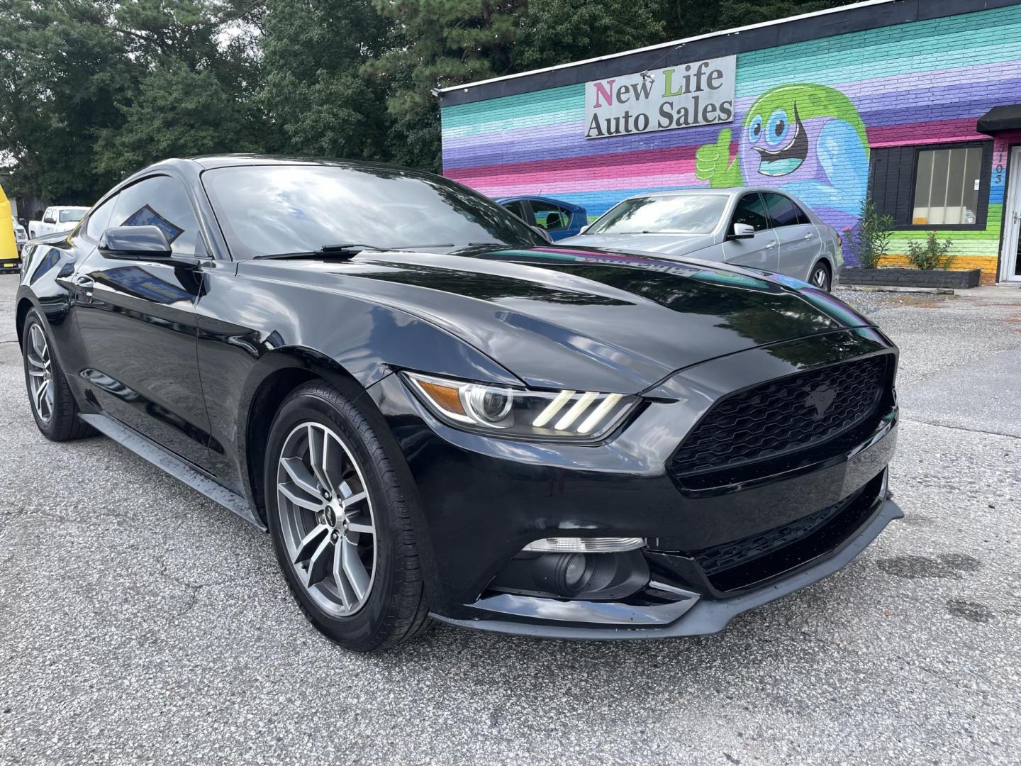 2015 BLACK FORD MUSTANG ECOBOOST (1FA6P8TH3F5) with an 2.3L engine, Automatic transmission, located at 5103 Dorchester Rd., Charleston, SC, 29418-5607, (843) 767-1122, 36.245171, -115.228050 - Leather, Navigation, Back-up Camera, CD/AUX/Sat/Bluetooth, Dual Climate, Power Everything (windows, locks, seats, mirrors), Heated/Cooled/Memory Seating, Keyless Entry, Push Button Start, Alloy Wheels. 125k miles Located at New Life Auto Sales! 2023 WINNER for Post & Courier's Charleston's Choice P - Photo#0