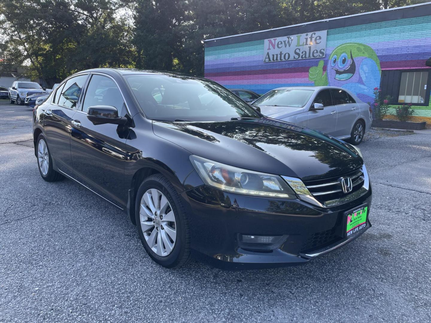 2015 BLACK HONDA ACCORD EX-L V6 (1HGCR3F80FA) with an 3.5L engine, Automatic transmission, located at 5103 Dorchester Rd., Charleston, SC, 29418-5607, (843) 767-1122, 36.245171, -115.228050 - Photo#0