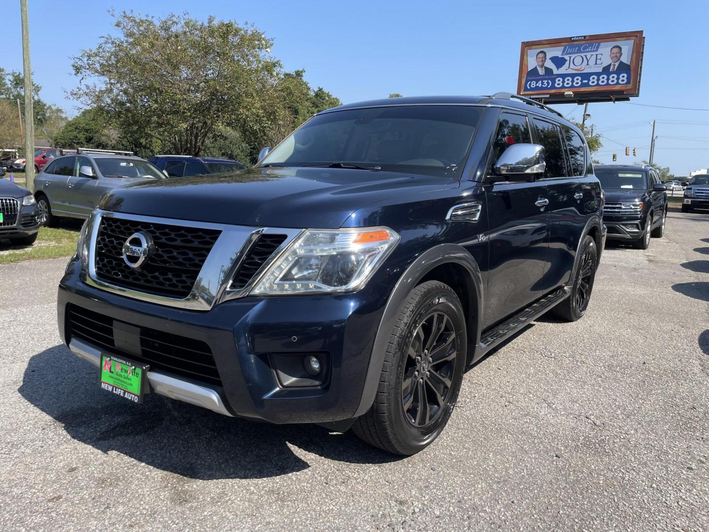 2017 BLUE NISSAN ARMADA SV (JN8AY2NE1H9) with an 5.6L engine, Automatic transmission, located at 5103 Dorchester Rd., Charleston, SC, 29418-5607, (843) 767-1122, 36.245171, -115.228050 - Beautiful wood-grain interior with Leather, Sunroof, Navigation, 360 Camera, CD/AUX/Sat/Bluetooth, Dual Climate Control, Power Everything (window, locks, seats, mirrors), Heated/Cooled/Memory Seating, Heated Steering Wheel, Power Adjust Steering Wheel, Rear Climate Control, Rear DVD, Rear Heated Sea - Photo#2