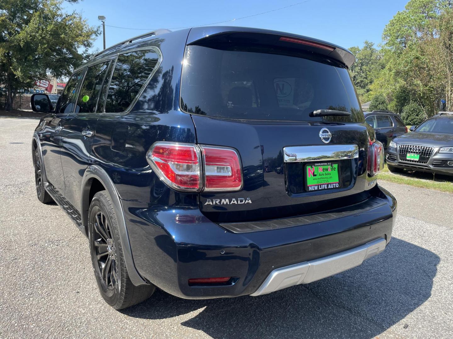 2017 BLUE NISSAN ARMADA SV (JN8AY2NE1H9) with an 5.6L engine, Automatic transmission, located at 5103 Dorchester Rd., Charleston, SC, 29418-5607, (843) 767-1122, 36.245171, -115.228050 - Beautiful wood-grain interior with Leather, Sunroof, Navigation, 360 Camera, CD/AUX/Sat/Bluetooth, Dual Climate Control, Power Everything (window, locks, seats, mirrors), Heated/Cooled/Memory Seating, Heated Steering Wheel, Power Adjust Steering Wheel, Rear Climate Control, Rear DVD, Rear Heated Sea - Photo#4