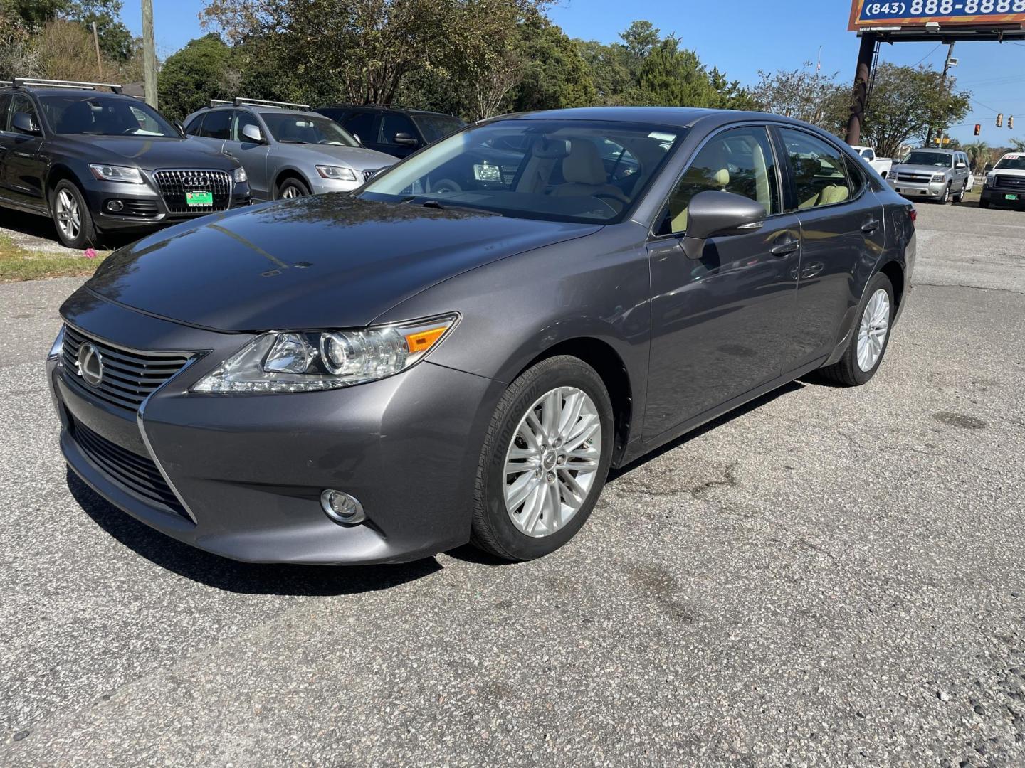 2014 GRAY LEXUS ES 350 BASE (JTHBK1GG7E2) with an 3.5L engine, Automatic transmission, located at 5103 Dorchester Rd., Charleston, SC, 29418-5607, (843) 767-1122, 36.245171, -115.228050 - Photo#2