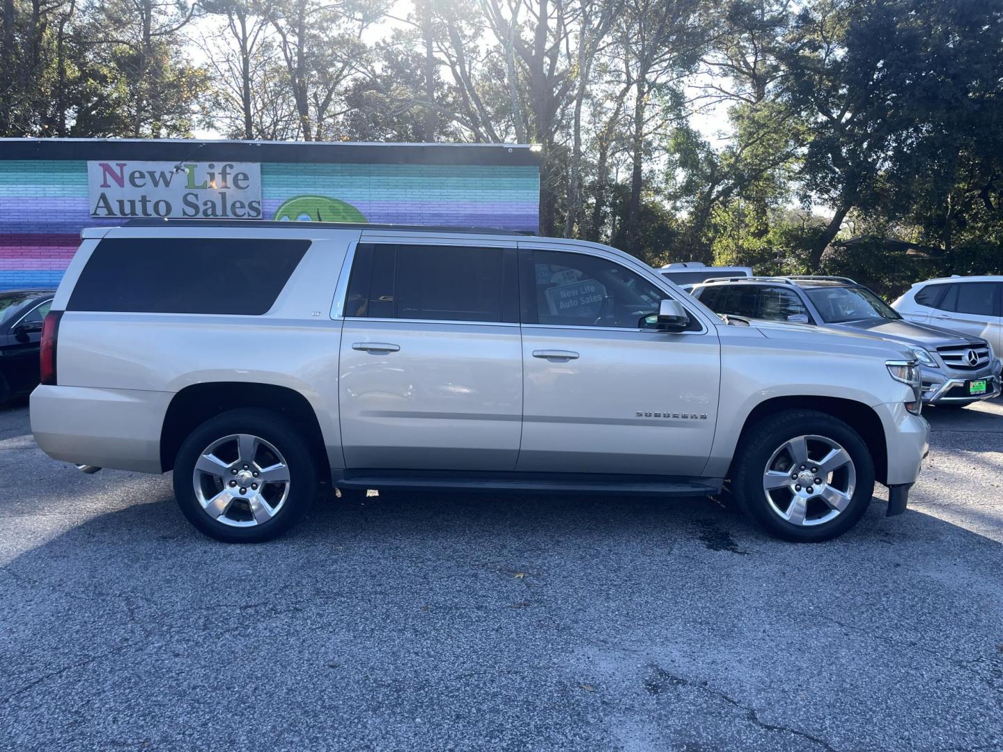 2016 GOLD CHEVROLET SUBURBAN LT (1GNSCHKC8GR) with an 5.3L engine, Automatic transmission, located at 5103 Dorchester Rd., Charleston, SC, 29418-5607, (843) 767-1122, 36.245171, -115.228050 - Clean & Spacious, Leather, Sunroof, OnStar Navigation, SAT/AUX/Bluetooth, Backup Camera, Dual Climate Control, Power Everything (windows, locks, seats, mirrors), Heated/Memory Seating, Rear Climate Control, Third Row, Spacious Cargo, Power Liftgate, Keyless Entry, Running Boards, Tow Package, Alloy - Photo#7